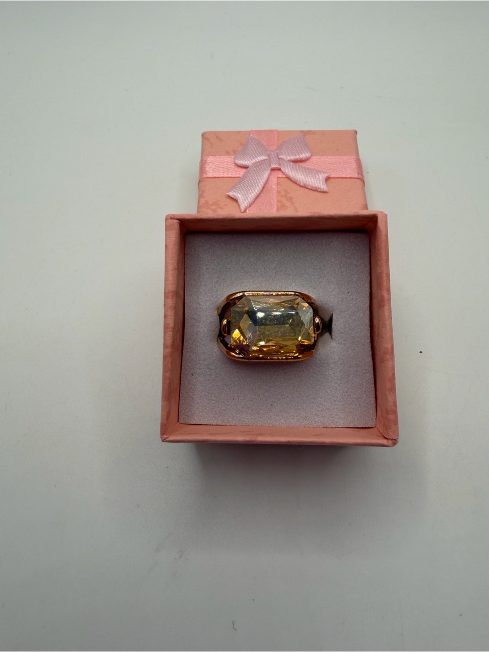 Yellow Gemstone Gold-Plate Cocktail Ring for Women